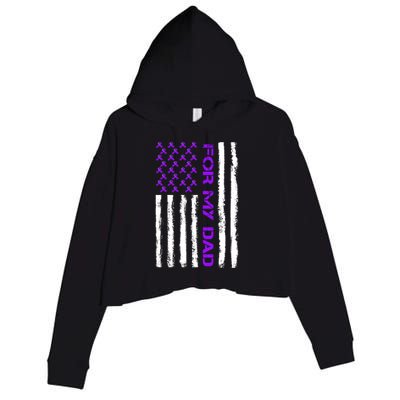 Alzheimer's Awareness For My Dad Support Flag Crop Fleece Hoodie