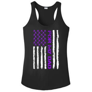 Alzheimer's Awareness For My Dad Support Flag Ladies PosiCharge Competitor Racerback Tank