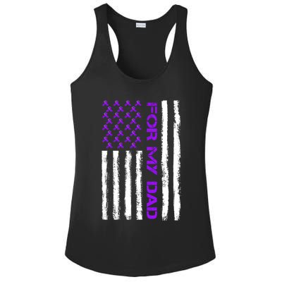 Alzheimer's Awareness For My Dad Support Flag Ladies PosiCharge Competitor Racerback Tank