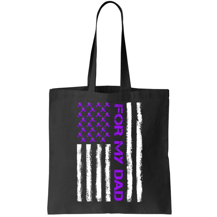 Alzheimer's Awareness For My Dad Support Flag Bag