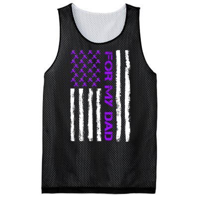 Alzheimer's Awareness For My Dad Support Flag Mesh Reversible Basketball Jersey Tank