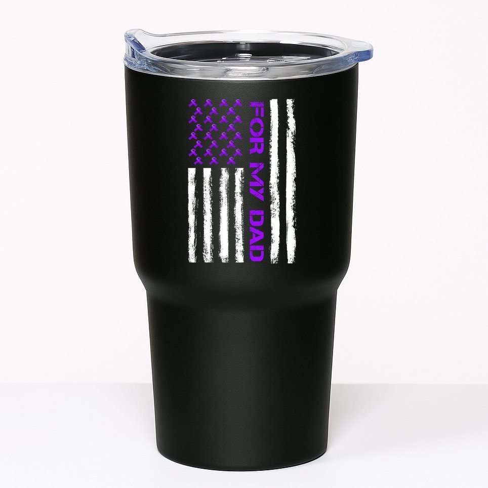 Alzheimer's Awareness For My Dad Support Flag Tumbler