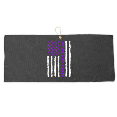 Alzheimer's Awareness For My Dad Support Flag Large Microfiber Waffle Golf Towel