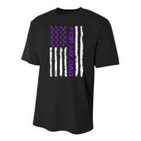 Alzheimer's Awareness For My Dad Support Flag Youth Performance Sprint T-Shirt