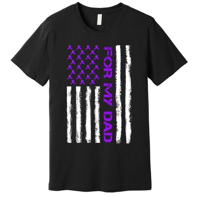 Alzheimer's Awareness For My Dad Support Flag Premium T-Shirt