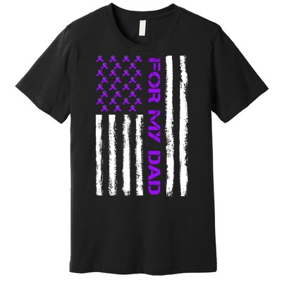 Alzheimer's Awareness For My Dad Support Flag Premium T-Shirt