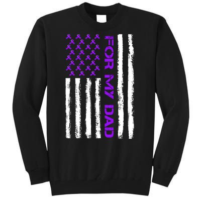 Alzheimer's Awareness For My Dad Support Flag Tall Sweatshirt