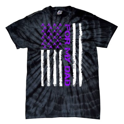 Alzheimer's Awareness For My Dad Support Flag Tie-Dye T-Shirt