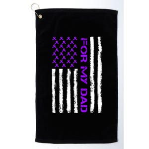 Alzheimer's Awareness For My Dad Support Flag Platinum Collection Golf Towel