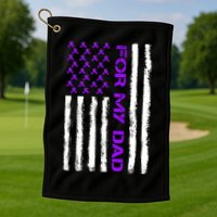 Alzheimer's Awareness For My Dad Support Flag Golf Towel