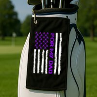 Alzheimer's Awareness For My Dad Support Flag Golf Towel
