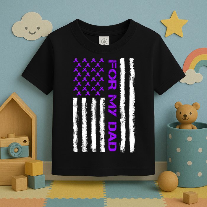 Alzheimer's Awareness For My Dad Support Flag Toddler T-Shirt