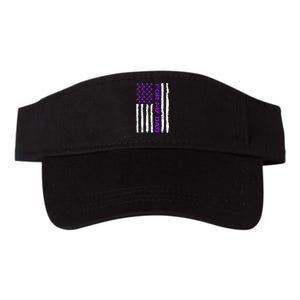 Alzheimer's Awareness For My Dad Support Flag Valucap Bio-Washed Visor