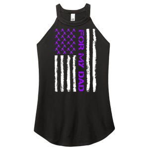 Alzheimer's Awareness For My Dad Support Flag Women's Perfect Tri Rocker Tank