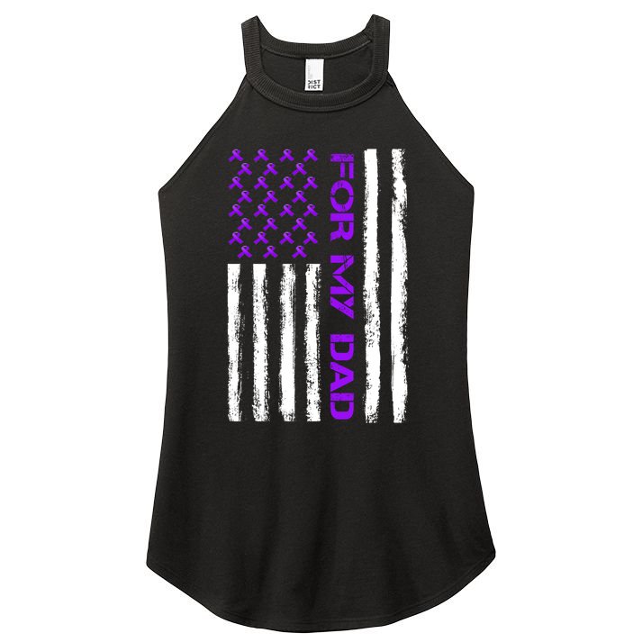 Alzheimer's Awareness For My Dad Support Flag Women's Perfect Tri Rocker Tank