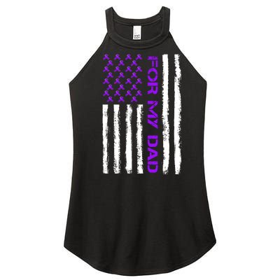 Alzheimer's Awareness For My Dad Support Flag Women's Perfect Tri Rocker Tank