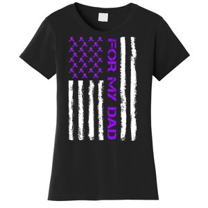 Alzheimer's Awareness For My Dad Support Flag Women's T-Shirt