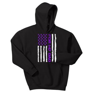 Alzheimer's Awareness For My Dad Support Flag Kids Hoodie