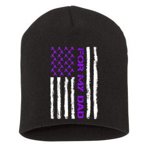 Alzheimer's Awareness For My Dad Support Flag Short Acrylic Beanie