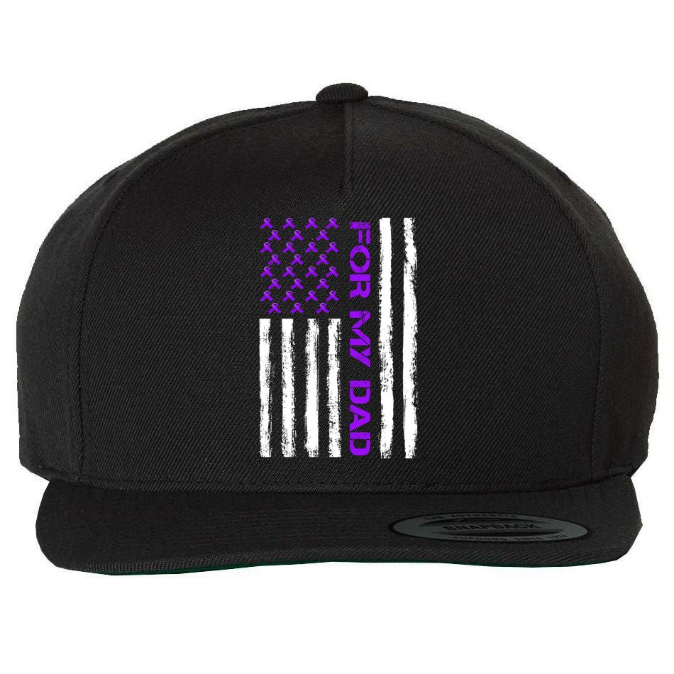 Alzheimer's Awareness For My Dad Support Flag Wool Snapback Cap