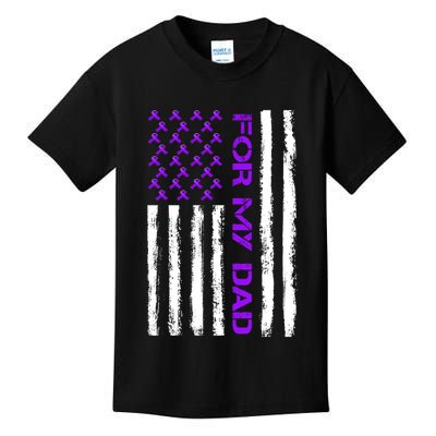 Alzheimer's Awareness For My Dad Support Flag Kids T-Shirt