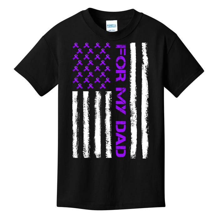 Alzheimer's Awareness For My Dad Support Flag Kids T-Shirt