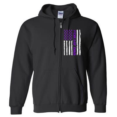 Alzheimer's Awareness For My Dad Support Flag Full Zip Hoodie