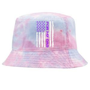 Alzheimer's Awareness For My Dad Support Flag Tie-Dyed Bucket Hat