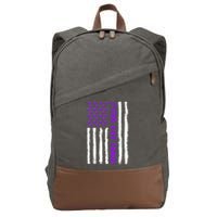 Alzheimer's Awareness For My Dad Support Flag Cotton Canvas Backpack
