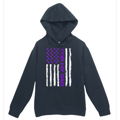 Alzheimer's Awareness For My Dad Support Flag Urban Pullover Hoodie