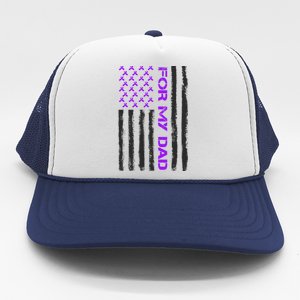 Alzheimer's Awareness For My Dad Support Flag Trucker Hat