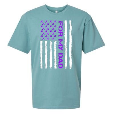 Alzheimer's Awareness For My Dad Support Flag Sueded Cloud Jersey T-Shirt