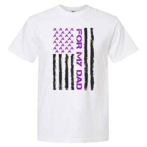 Alzheimer's Awareness For My Dad Support Flag Garment-Dyed Heavyweight T-Shirt