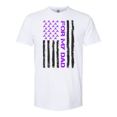 Alzheimer's Awareness For My Dad Support Flag Softstyle CVC T-Shirt