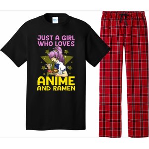 Anime Art For Women Teen Girls Anime Merch Ramen Anime Lover Shirt Pajama Set