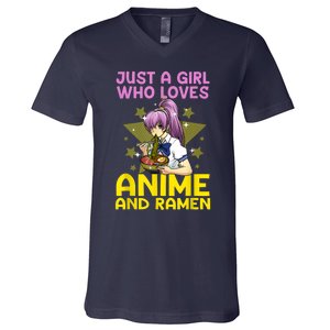 Anime Art For Women Teen Girls Anime Merch Ramen Anime Lover Shirt V-Neck T-Shirt