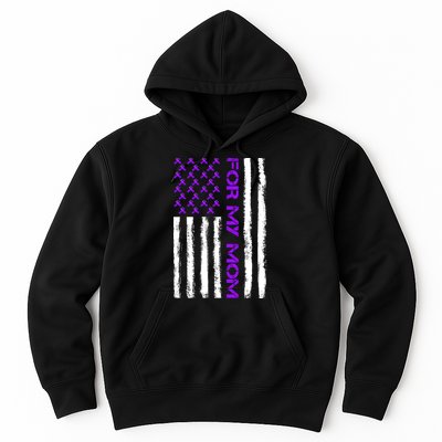 Alzheimer's Awareness For My Mom Support Flag Hoodie
