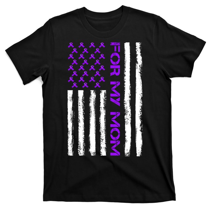 Alzheimer's Awareness For My Mom Support Flag T-Shirt