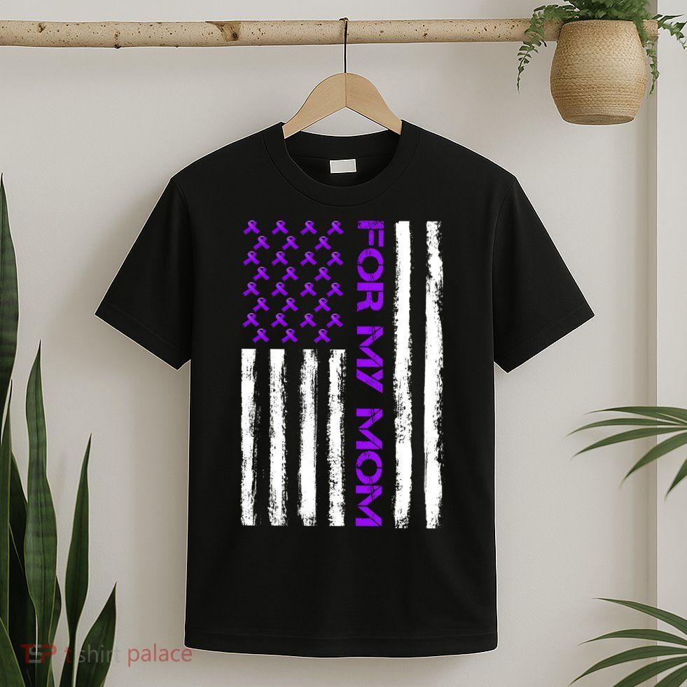 Alzheimer's Awareness For My Mom Support Flag T-Shirt
