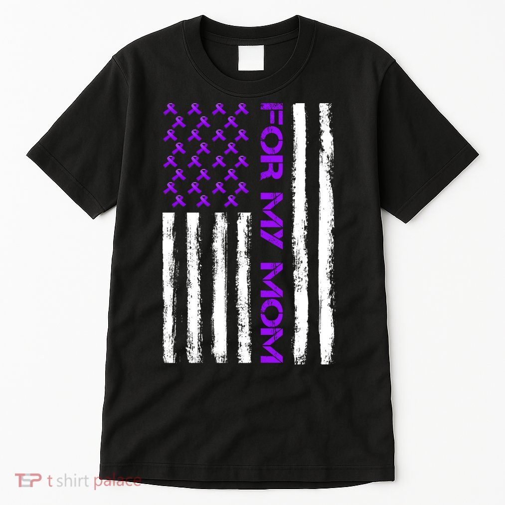 Alzheimer's Awareness For My Mom Support Flag Tall T-Shirt