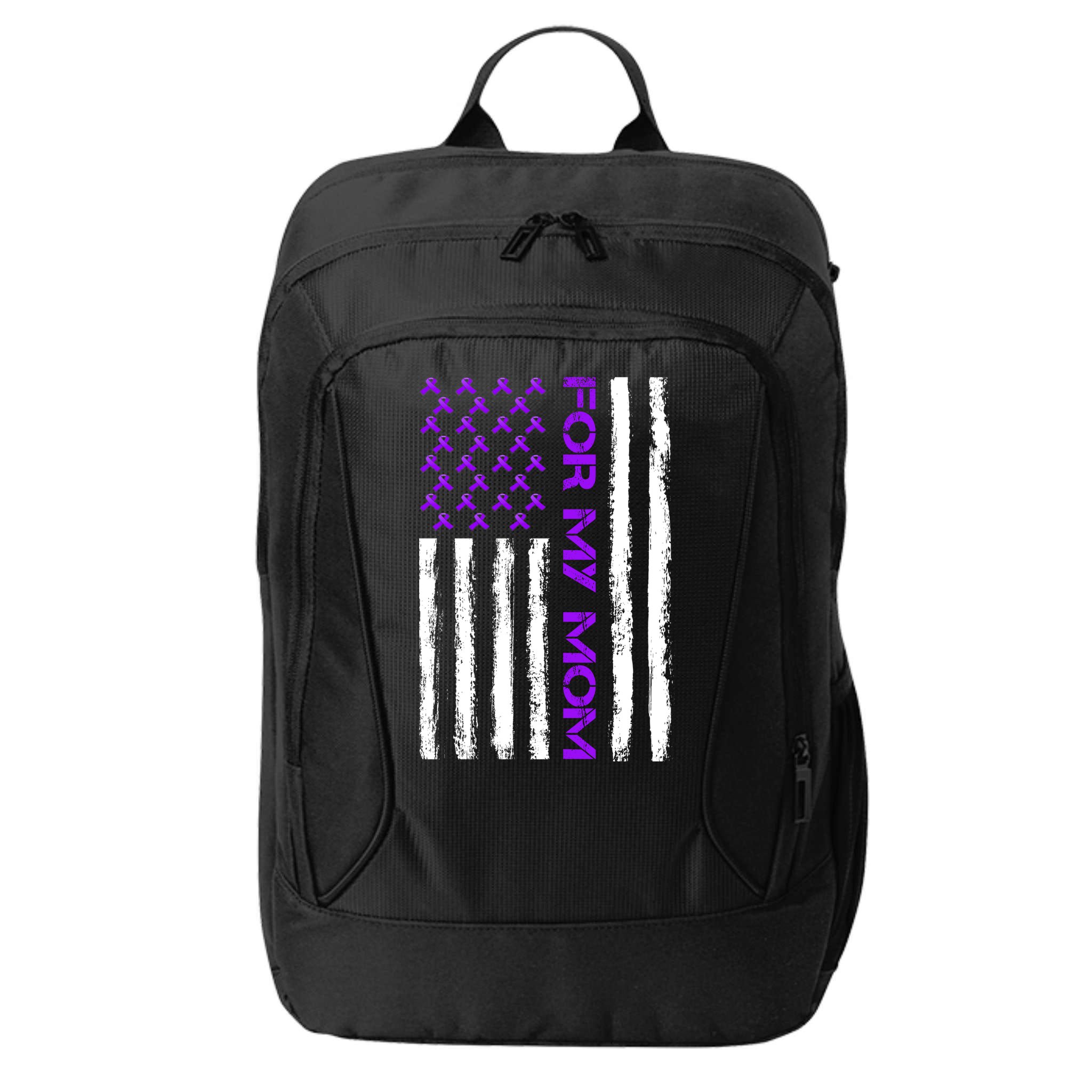 Alzheimer's Awareness For My Mom Support Flag City Backpack