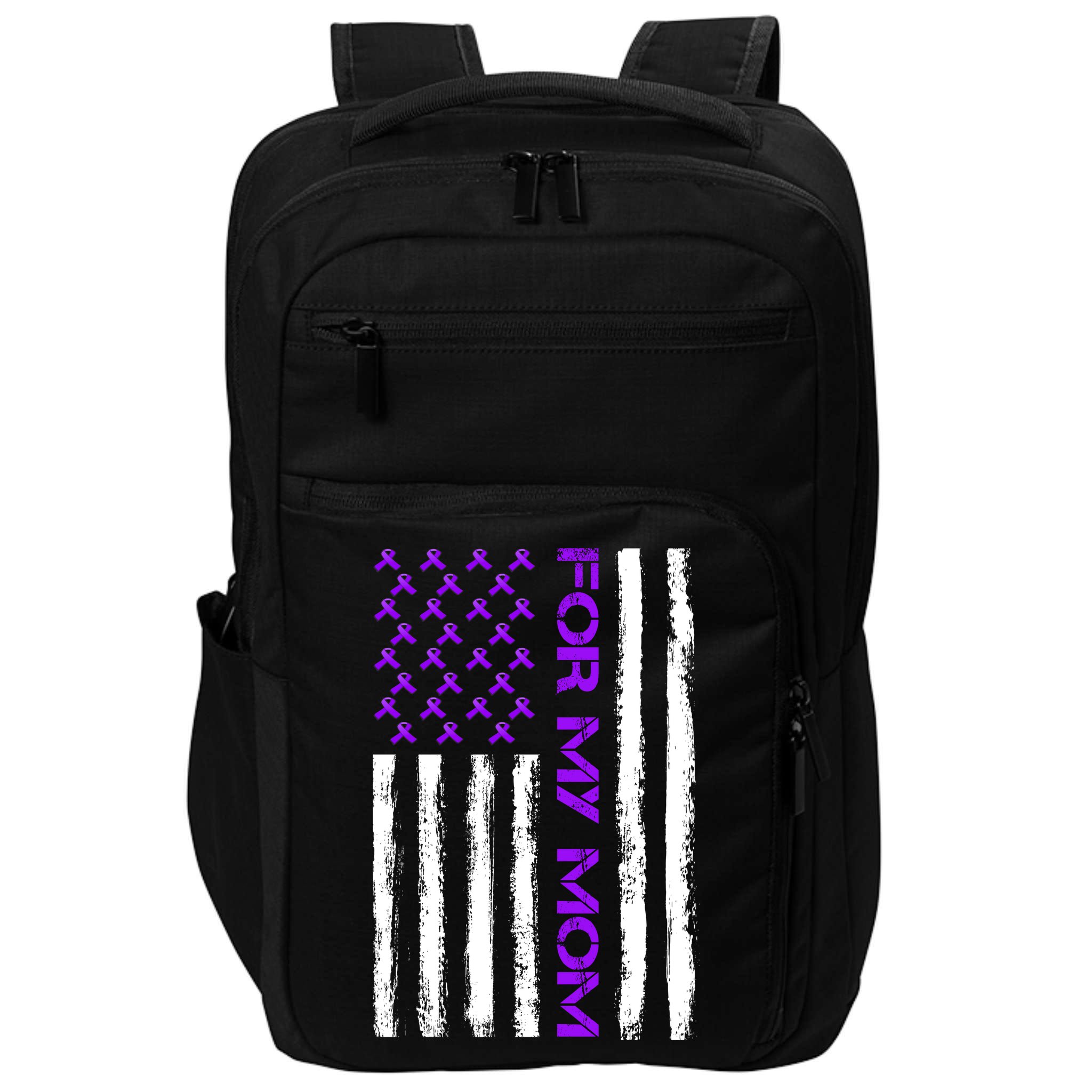 Alzheimer's Awareness For My Mom Support Flag Impact Tech Backpack