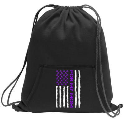 Alzheimer's Awareness For My Mom Support Flag Sweatshirt Cinch Pack Bag