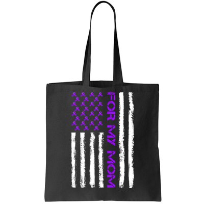 Alzheimer's Awareness For My Mom Support Flag Tote Bag