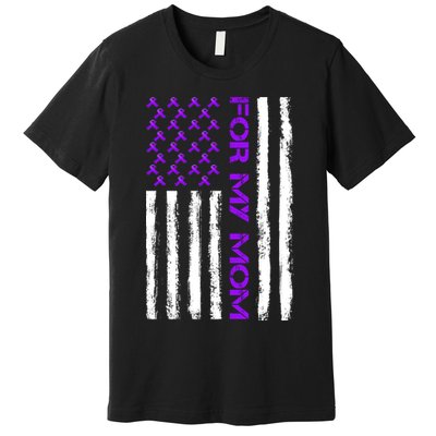 Alzheimer's Awareness For My Mom Support Flag Premium T-Shirt