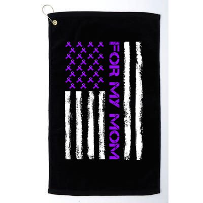 Alzheimer's Awareness For My Mom Support Flag Golf Towel