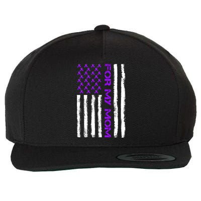 Alzheimer's Awareness For My Mom Support Flag Wool Snapback Cap