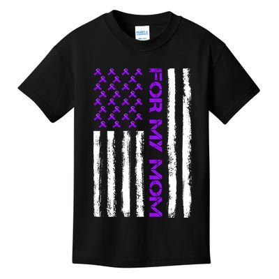 Alzheimer's Awareness For My Mom Support Flag Kids T-Shirt