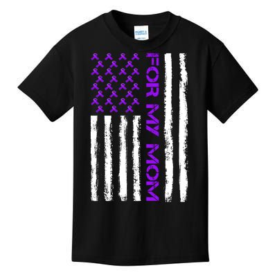 Alzheimer's Awareness For My Mom Support Flag Kids T-Shirt