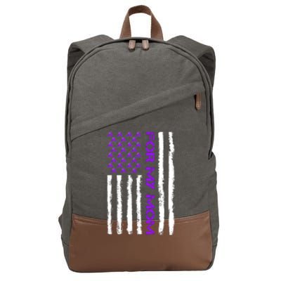 Alzheimer's Awareness For My Mom Support Flag Cotton Canvas Backpack